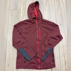 The North Face Men's Burgundy Hooded Jacket Size Large
